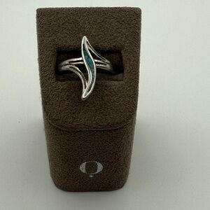 Silver Ring with Blue Accent